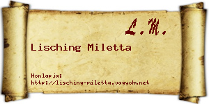 Lisching Miletta névjegykártya